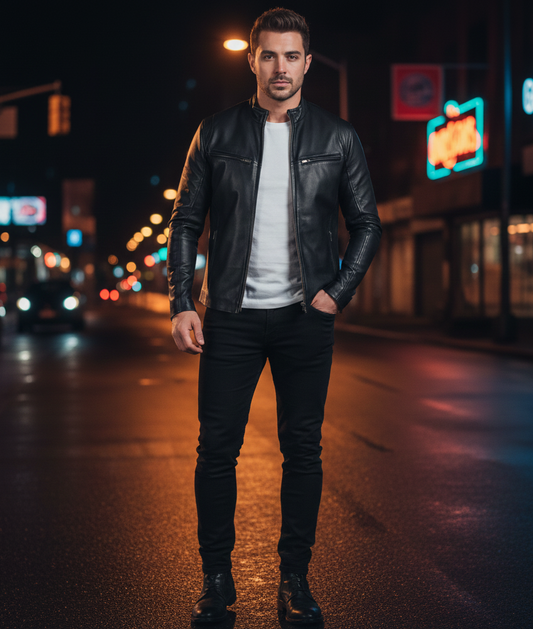 Ionic Black Leather Jacket