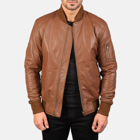 Bomia Leather Bomber Jacket