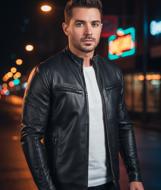 Ionic Black Leather Jacket