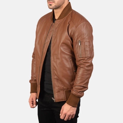 Bomia Leather Bomber Jacket