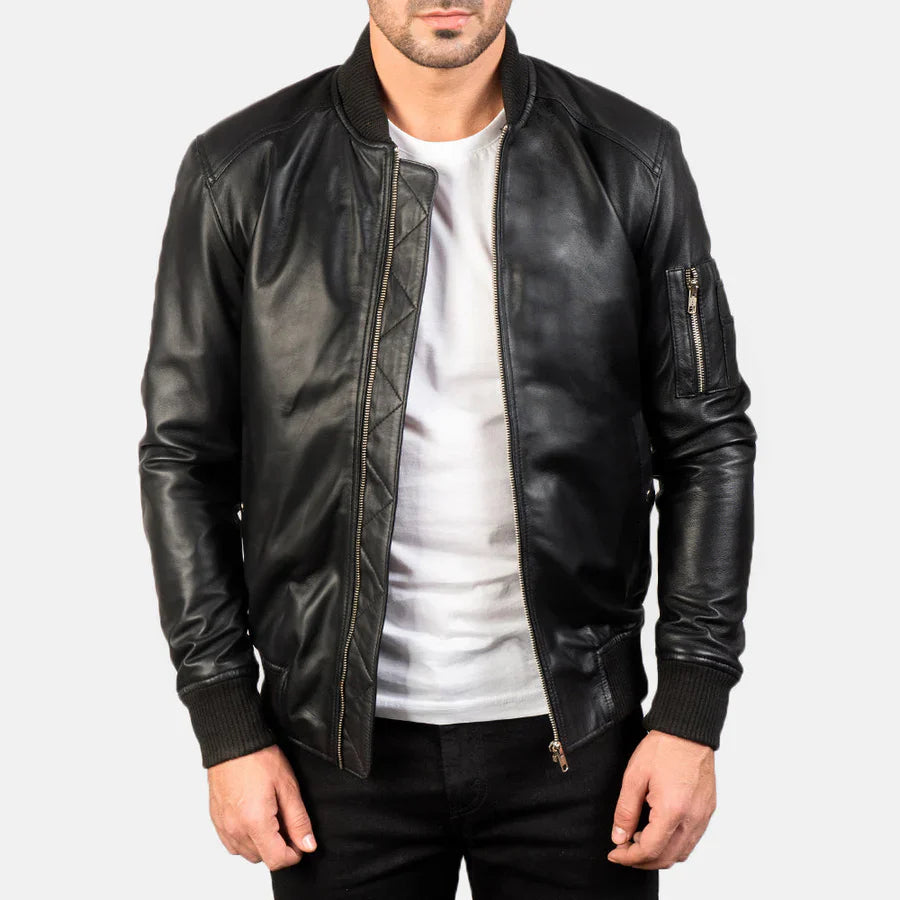 Bomia Leather Bomber Jacket